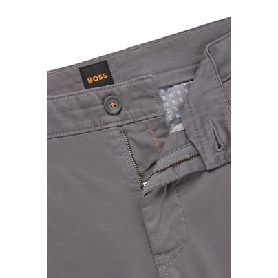 Calças Slim Em Cetim De Algodão Stretch